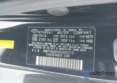 2019 Hyundai Veloster Turbo R-Spec from USA, damaged, VIN KMHTH6AB2KU009119